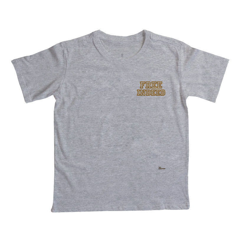 Camiseta Infantil Minimalista Free Indeed Gospel
