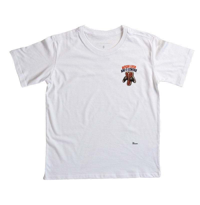 Camiseta Cristã Infantil Minimalista Efésios 6 Contra Carne