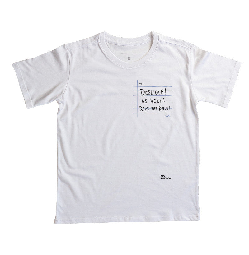 Camiseta Infantil Desligue as Vozes Pocket Style