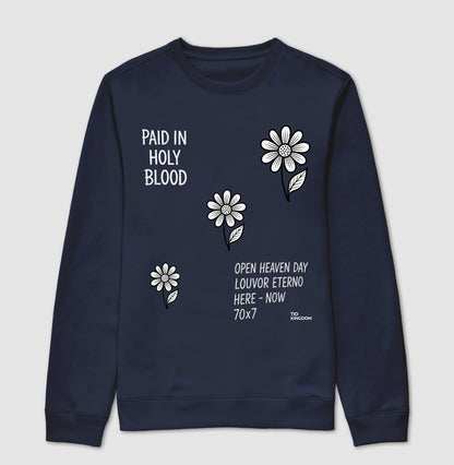 Moletom Cristão Paid in Holy Blood - Fé e Estilo