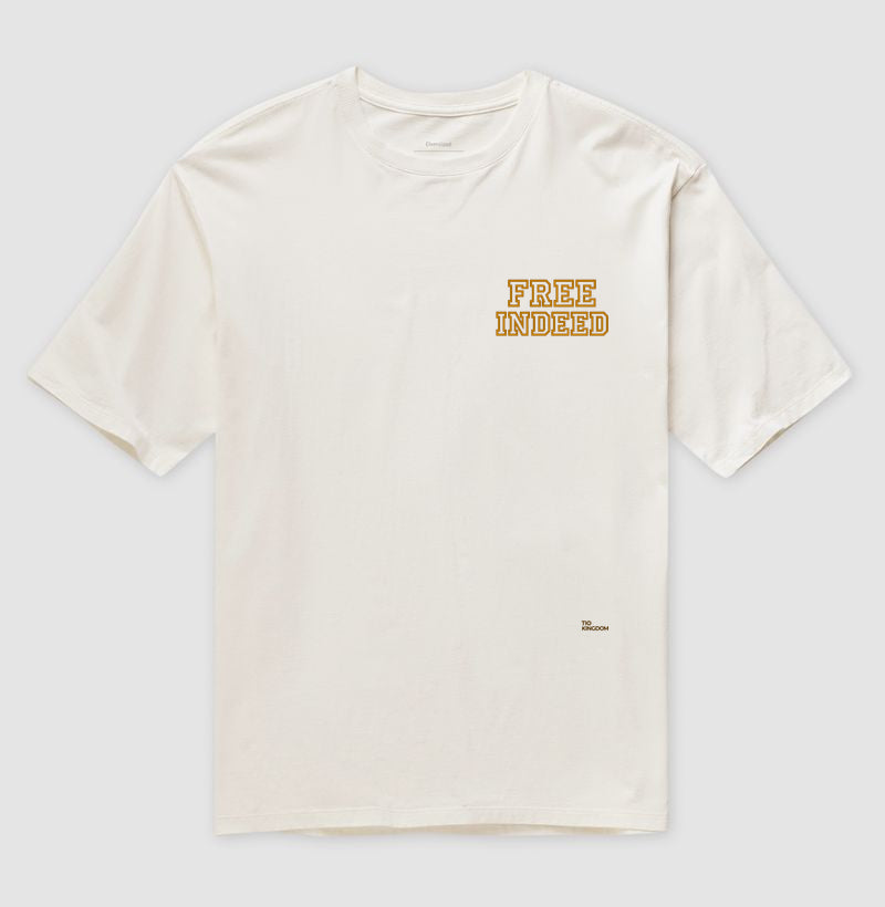 Camiseta Oversized Minimalista Free Indeed Gospel