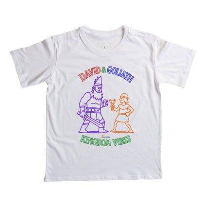 CAMISETA INFANTIL GOSPEL DAVID AND GOLIATH KINGDOM VIBES