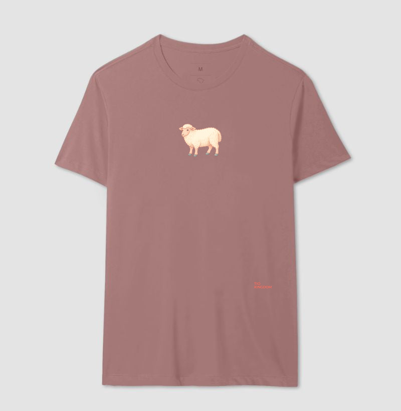 CAMISETA MINIMALISTA OVELHA PASTEL