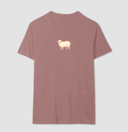 CAMISETA MINIMALISTA OVELHA PASTEL