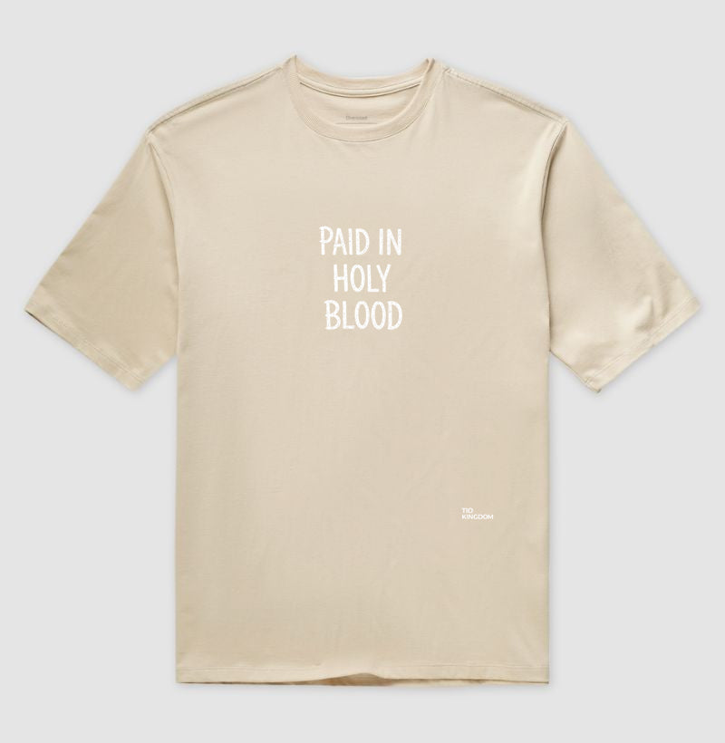 CAMISETA OVERSIZED GOSPEL CRISTÃ PAID IN HOLY BLOOD