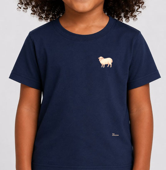 Camiseta Infantil Corderio de Deus Minimalista Estampa Pastel