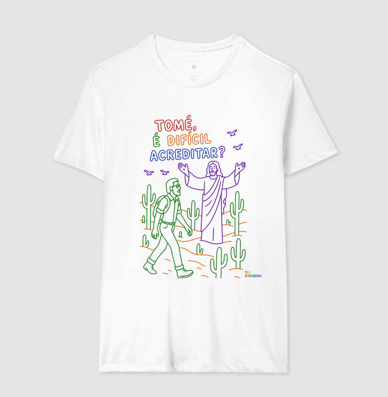 CAMISETA GOSPEL ADULTO TOMÉ E JESUS KINGDOM VIBES