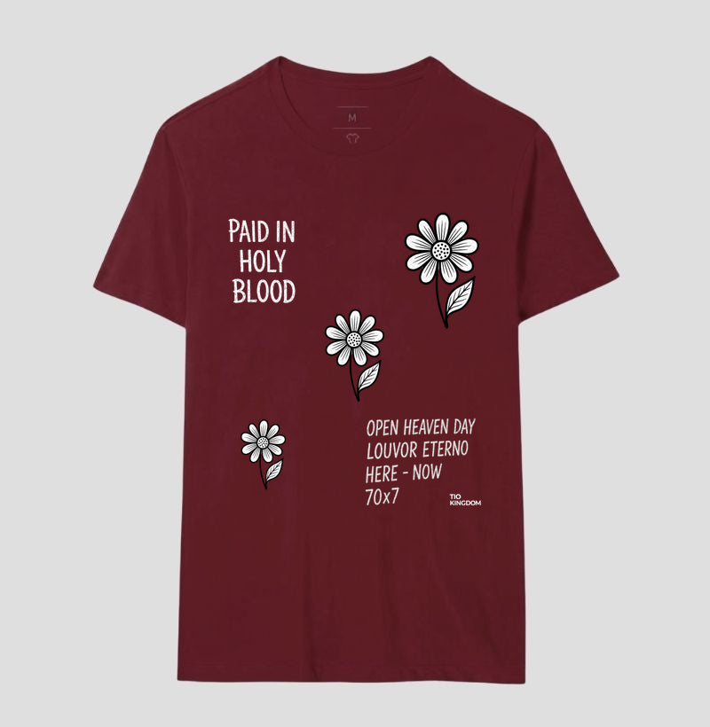 Camiseta Feminina Paid in Holy Blood | Moda Cristã Feminina