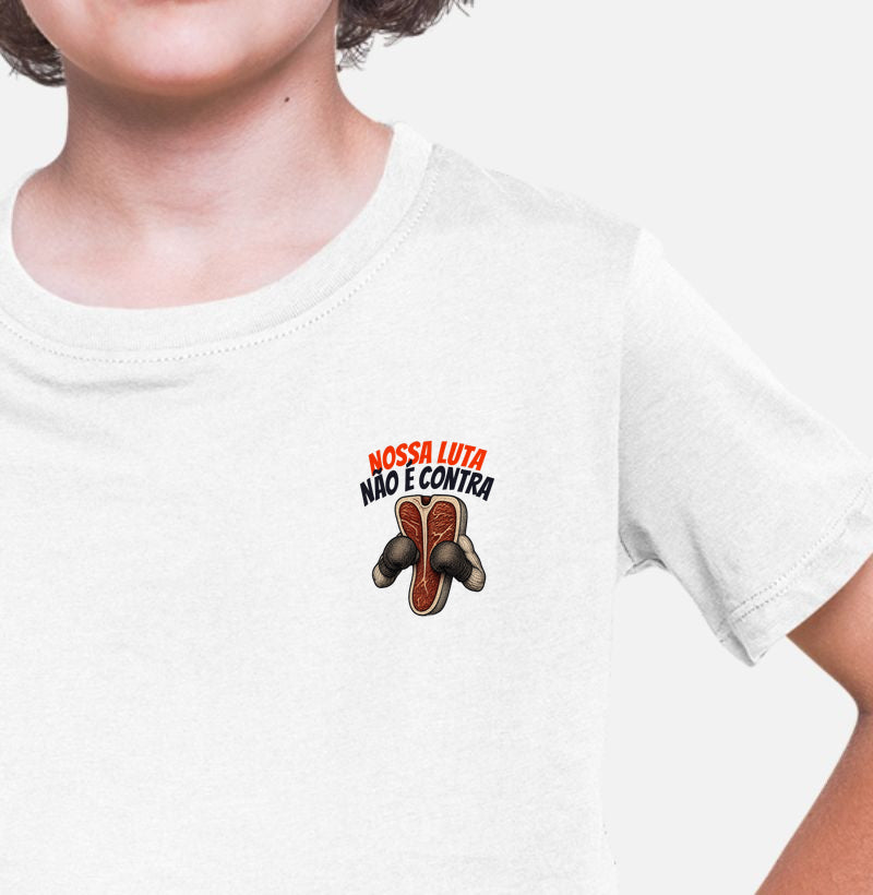 Camiseta Cristã Infantil Minimalista Efésios 6 Contra Carne
