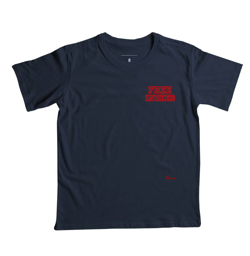 Camiseta Infantil Minimalista Free Indeed Gospel