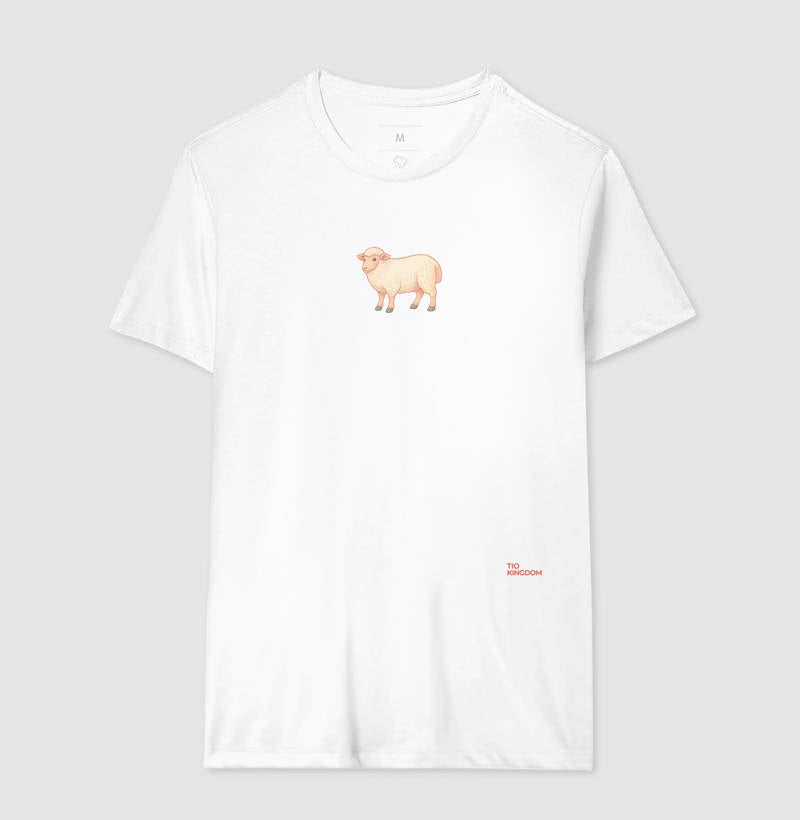 CAMISETA MINIMALISTA OVELHA PASTEL