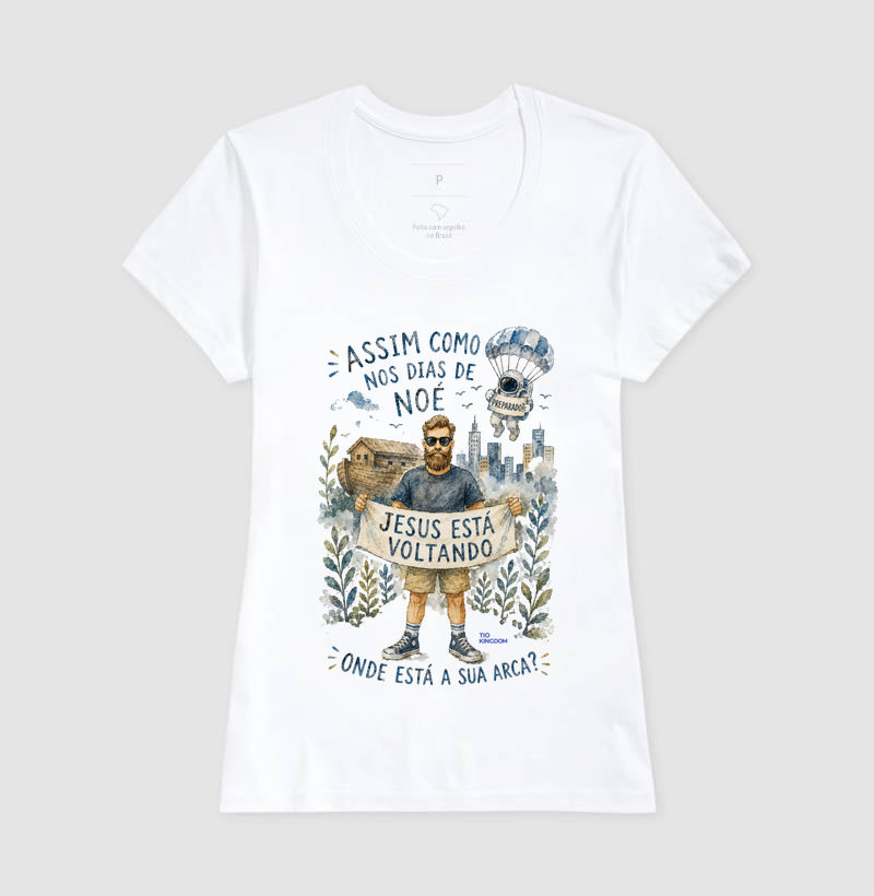 Camiseta Alerta de Noé Aquarela - Tio Kingdom