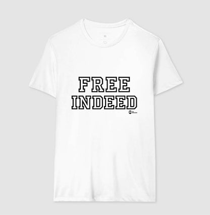 CAMISETA UNISSEX FREE INDEED (REALMENTE LIVRES)