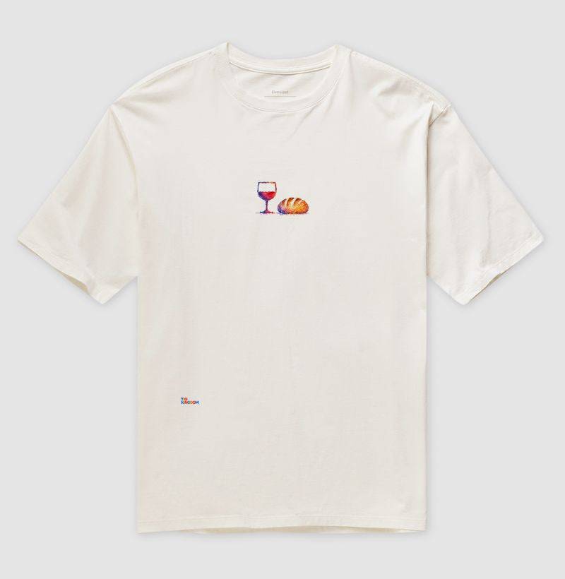 Camiseta Oversized Pão e Vinho Aquarela – Tio Kingdom