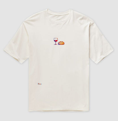 Camiseta Oversized Pão e Vinho Aquarela – Tio Kingdom