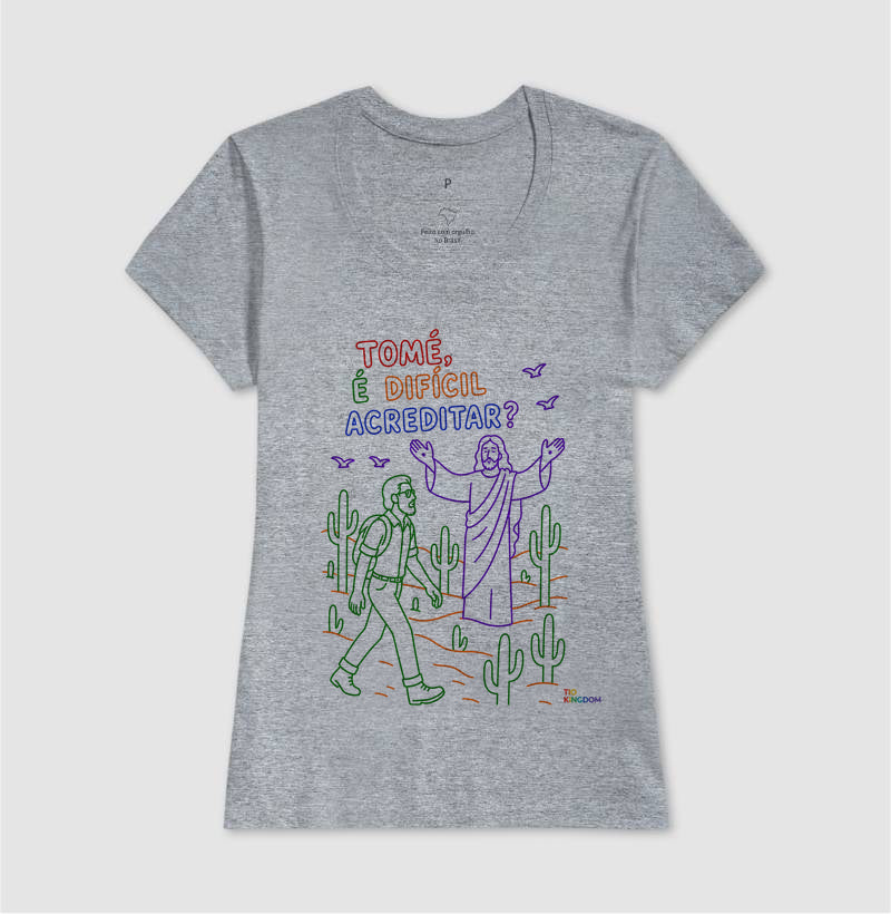 CAMISETA GOSPEL ADULTO TOMÉ E JESUS KINGDOM VIBES