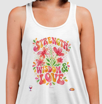 Camiseta Regata Girls Força, Sabedoria & Amor – Coleção Aquarela