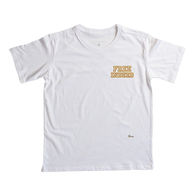Camiseta Infantil Minimalista Free Indeed Gospel