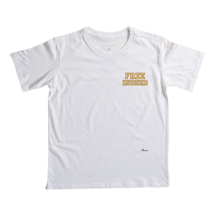 Camiseta Infantil Minimalista Free Indeed Gospel