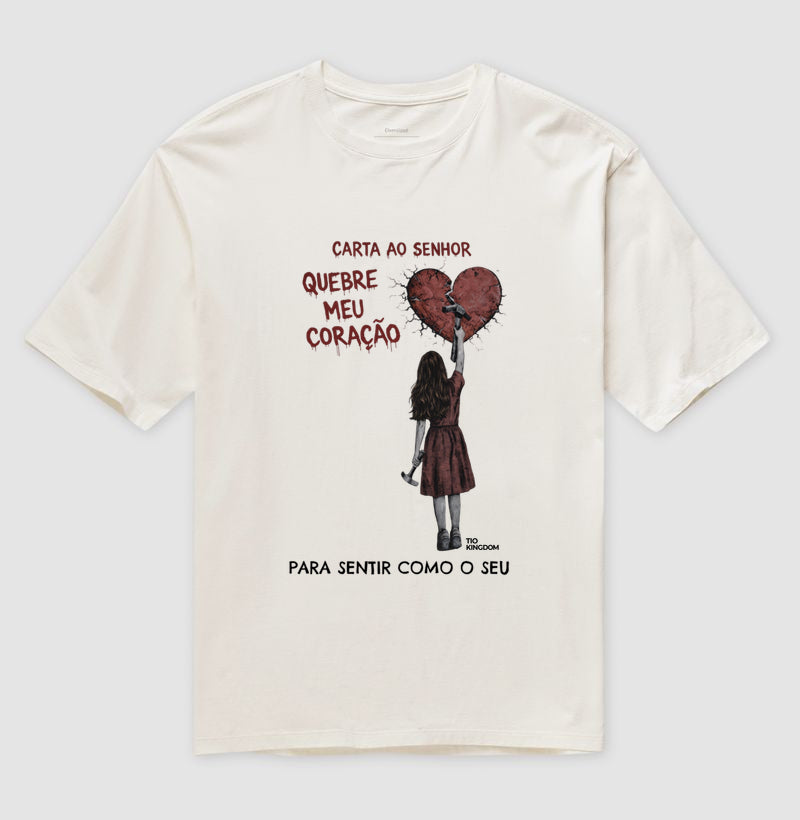 CAMISETA OVERSIZED GOSPEL CORAÇÃO QUEBRADO
