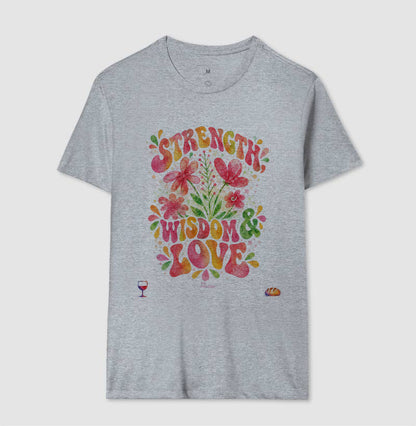 Camiseta Girls Força, Sabedoria & Amor – Coleção Aquarela