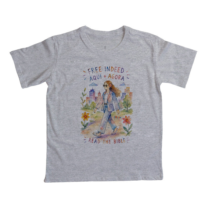 Camiseta Girls Free Indeed Aquarela