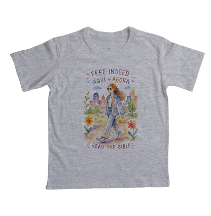 Camiseta Girls Free Indeed Aquarela