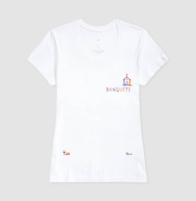 Camiseta Cristã Minimalista Banquete — Streetwear Clean