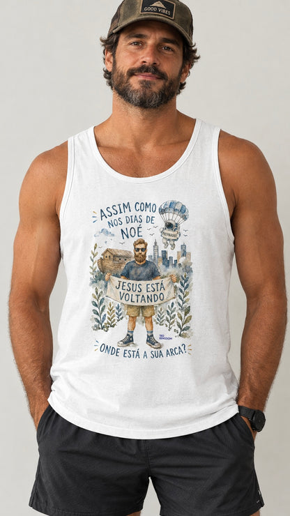 Camiseta Regata Alerta de Noé Aquarela - Tio Kingdom