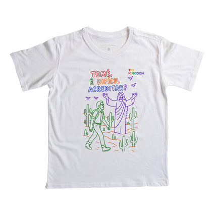 CAMISETA INFANTIL GOSPEL TOMÉ E JESUS KINGDOM VIBES