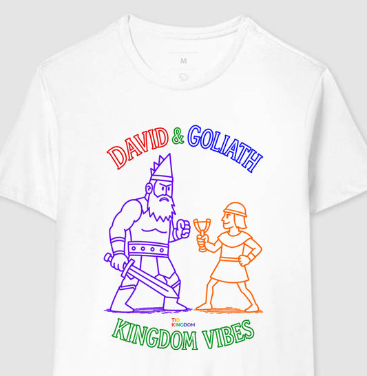 CAMISETA GOSPEL ADULTO DAVID AND GOLIATH KINGDOM VIBES
