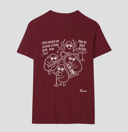Camiseta Cristã bordo unissex Open heaven louvor eternoModa Gospel Tio Kingdom