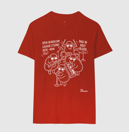 Camiseta Cristã vermelho unissex homem Open heaven louvor eterno Moda Gospel Tio Kingdom