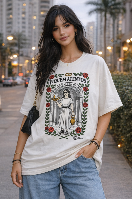 CAMISETA GOSPEL OVERSIZED FIQUEM ATENTOS