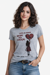 CAMISETA GOSPEL CARTA AO SENHOR - CORAÇÃO QUEBRADO