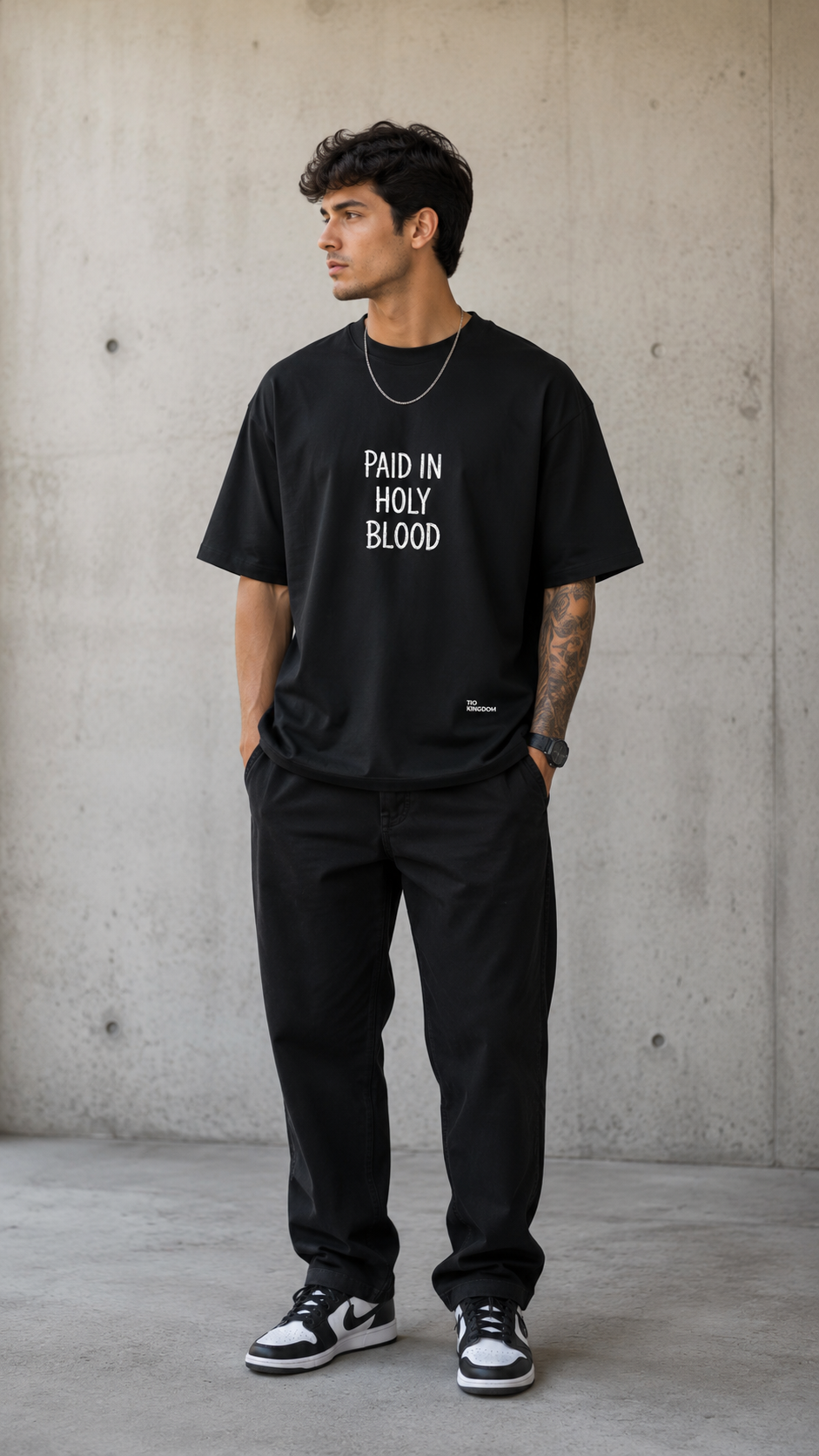 CAMISETA OVERSIZED GOSPEL CRISTÃ PAID IN HOLY BLOOD