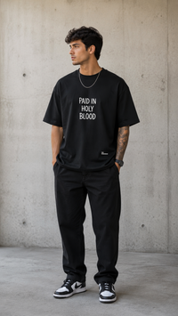 CAMISETA OVERSIZED GOSPEL CRISTÃ PAID IN HOLY BLOOD