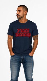 Camiseta Cristã Free Indeed - Realmente Livres | Estampa Gospel