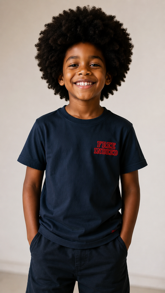 Camiseta Infantil Minimalista Free Indeed Gospel