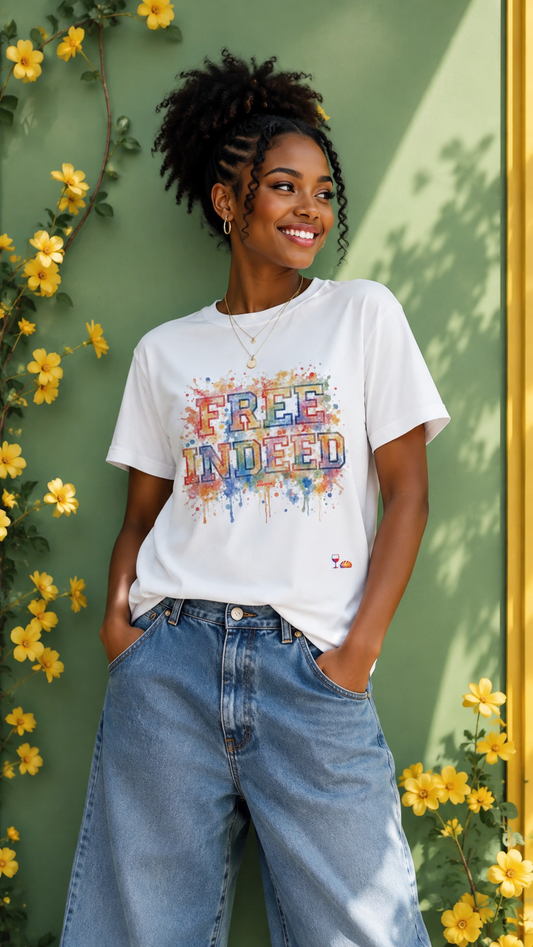 Camiseta Free Indeed Aquarela
