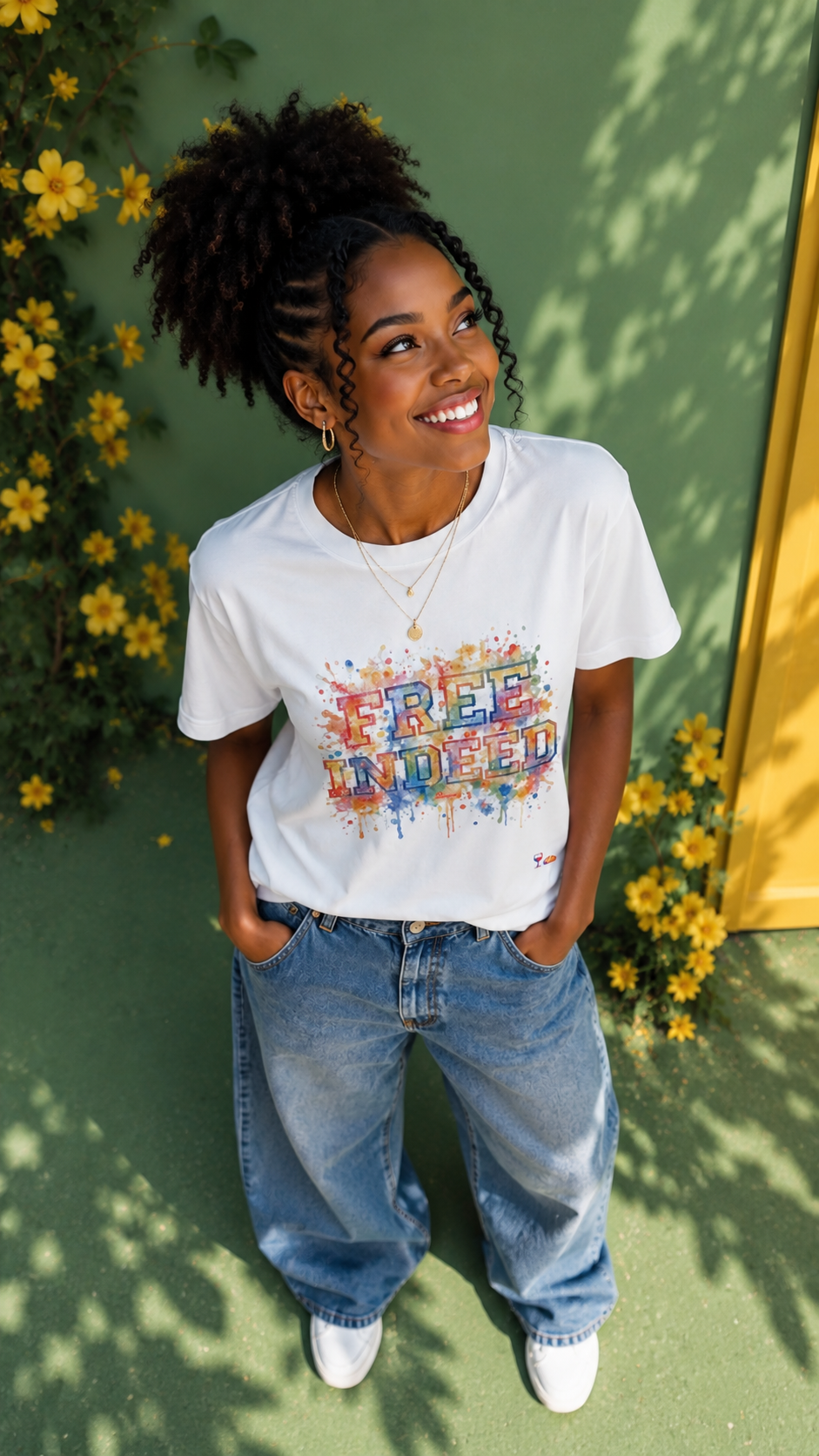 Camiseta Free Indeed Aquarela
