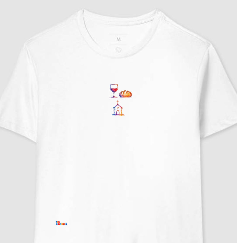 Camiseta Comunhão, Pão e Vinho  – Coleção Aquarela Tio Kingdom
