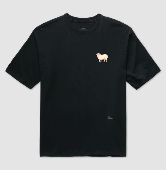 Camiseta Oversized Corderio de Deus Minimalista Estampa Pastel