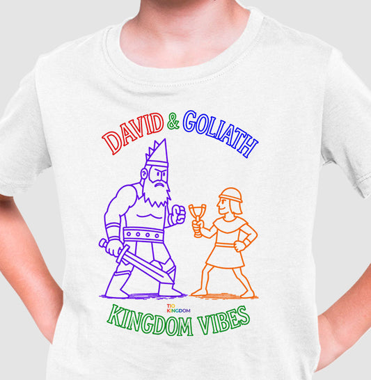 CAMISETA INFANTIL GOSPEL DAVID AND GOLIATH KINGDOM VIBES