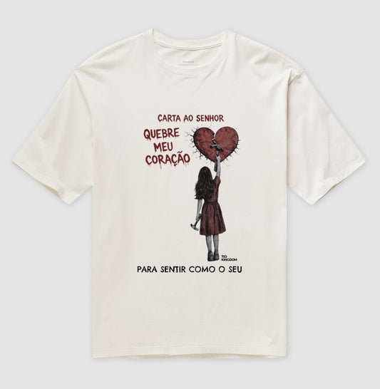 CAMISETA OVERSIZED GOSPEL CORAÇÃO QUEBRADO