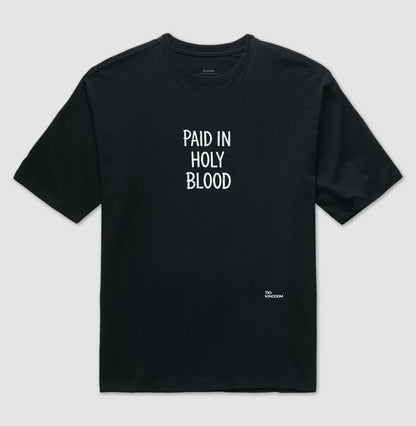 CAMISETA OVERSIZED GOSPEL CRISTÃ PAID IN HOLY BLOOD
