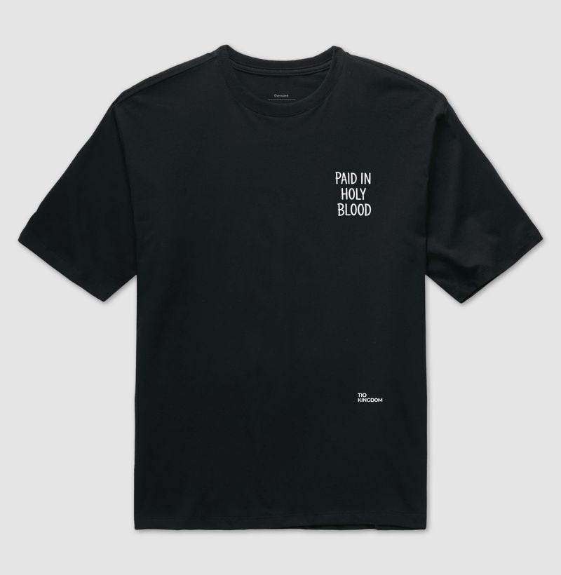 CAMISETA OVERSIZED GOSPEL CRISTÃ PAID IN HOLY BLOOD
