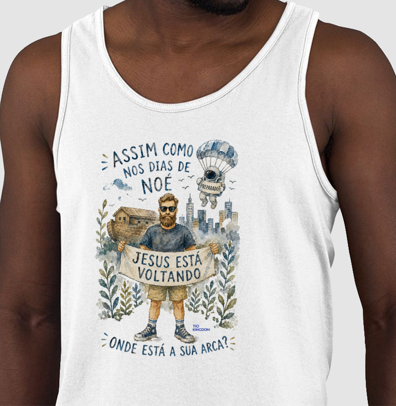 Camiseta Regata Alerta de Noé Aquarela - Tio Kingdom
