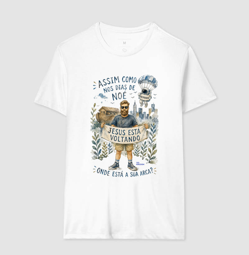 Camiseta Alerta de Noé Aquarela - Tio Kingdom