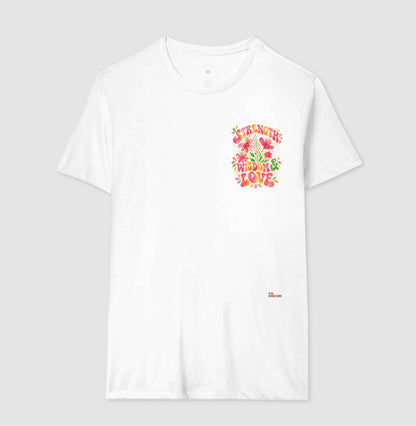 Camiseta Girls Strength, Wisdom & Love – Coleção Aquarela Tio Kingdom